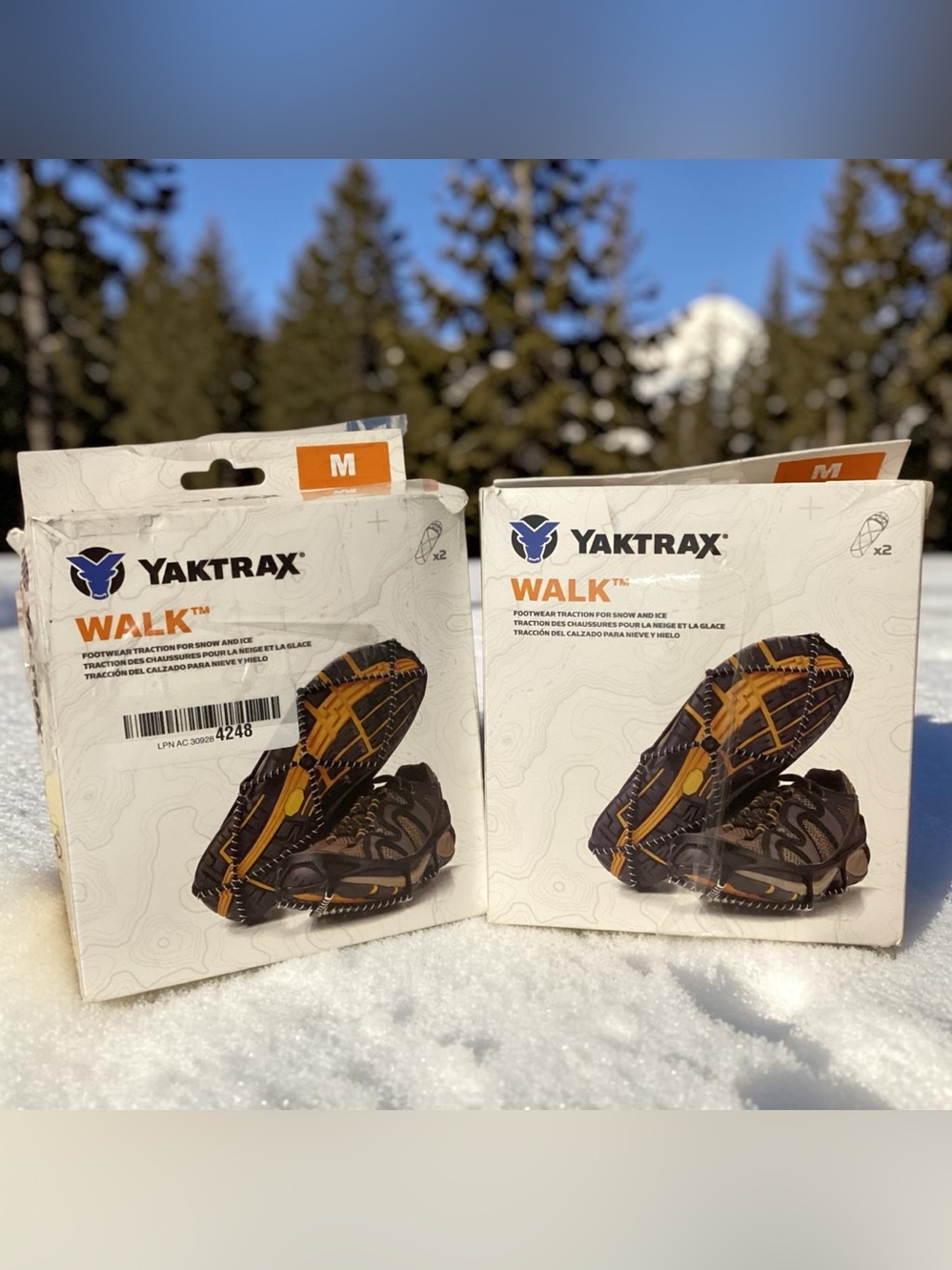Yaktrax Walk Ice Traction Cleats Medium Unisex Pair x 2 Snow & Ice